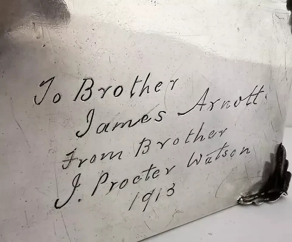 Ornate Solid Silver Table Box - 196g - Masonic Interest