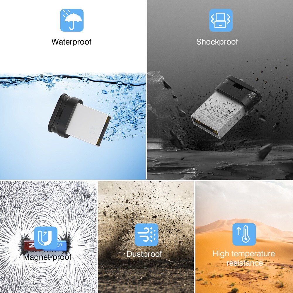 5 Pack 64 GB Mini USB 2.0 Flash Drive Pendrive Super Tiny Flash USB Memory Stick