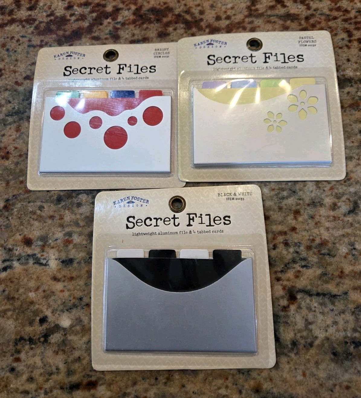 Karen Foster "Secret Files" lightweight aluminum file and tabbed Journaling