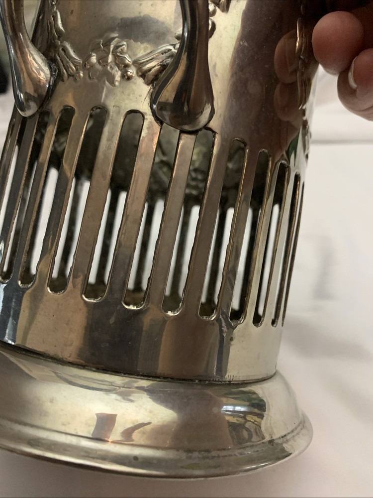 International Silver Co Handmade Silverplate Wine Holder Cachepot 6.5”