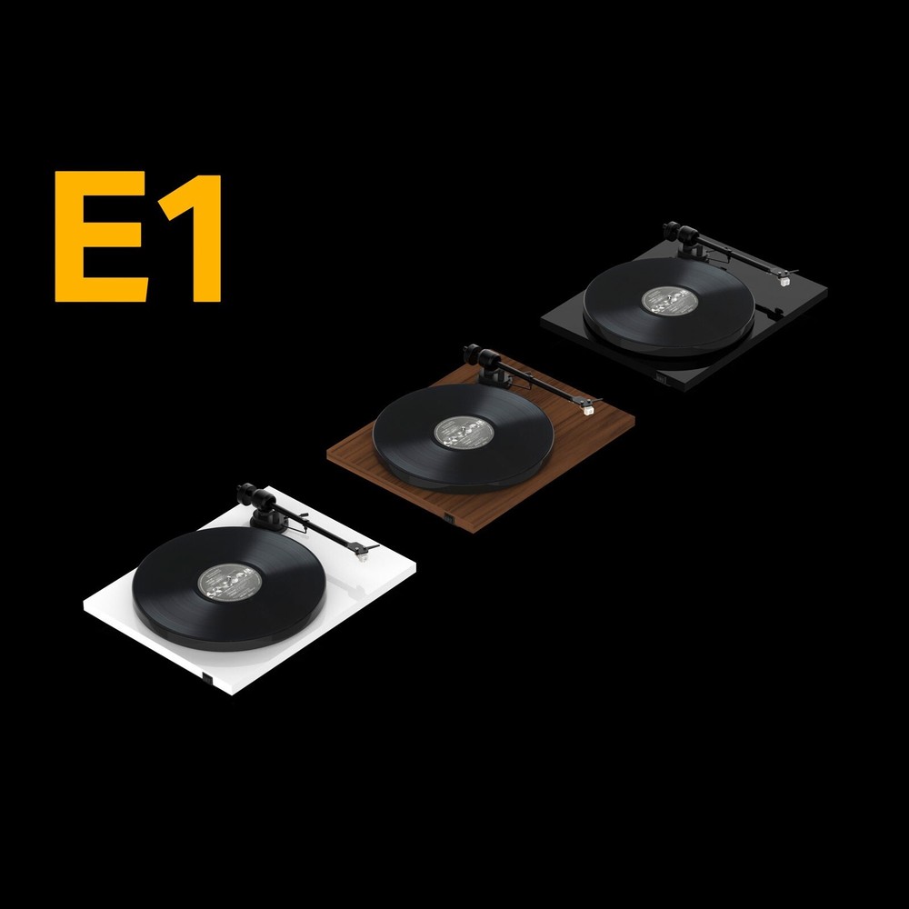 Pro-Ject E1 Phono Plug & Play Turntable with Built-in Phono Gloss Black