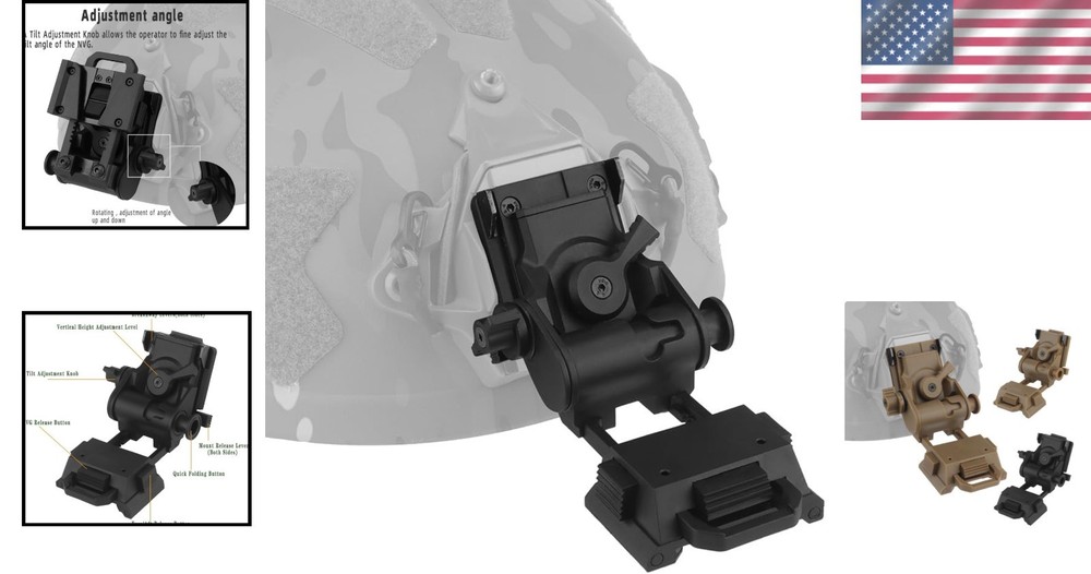 Tactical Helmet Mount for Night Vision Goggles
