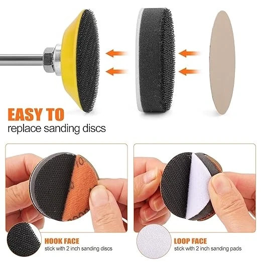 10 Pack 2 Inch (50mm) Foam Interface Pad, Hook and Loop Soft Foam Buffing Pad