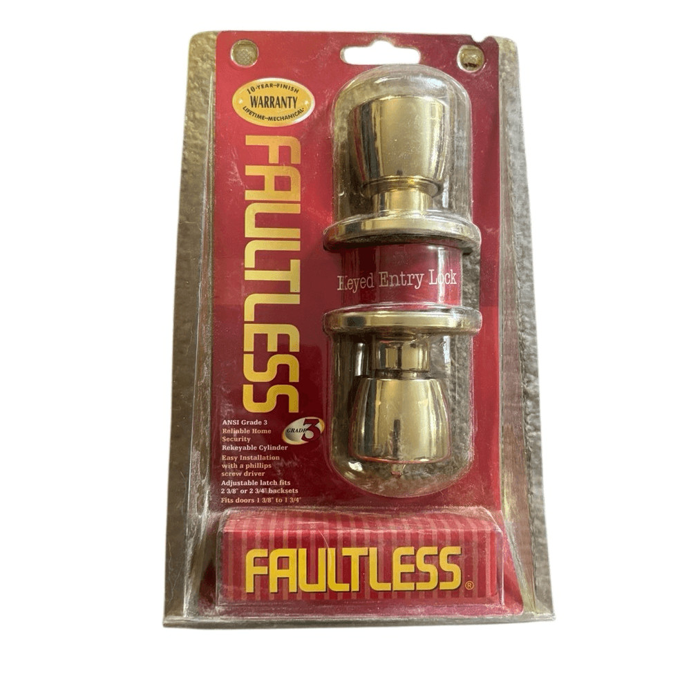 Faultless Keyed Entry Lock TS700 Bright Brass NOS