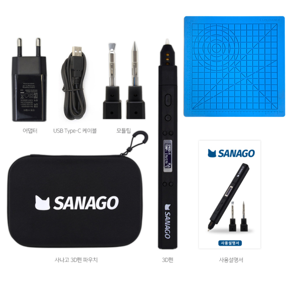 SANAGO New Premium 3D Pen Set 3type Module Replaceable with drawing pad