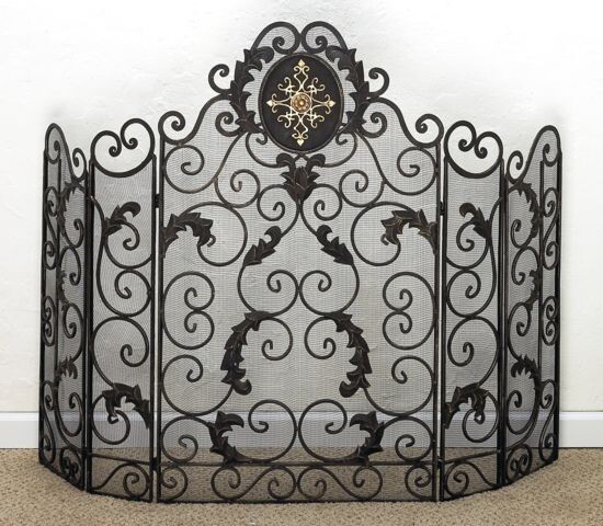 5-Panel Monogram Fireplace Screen, Personalized-Any letter