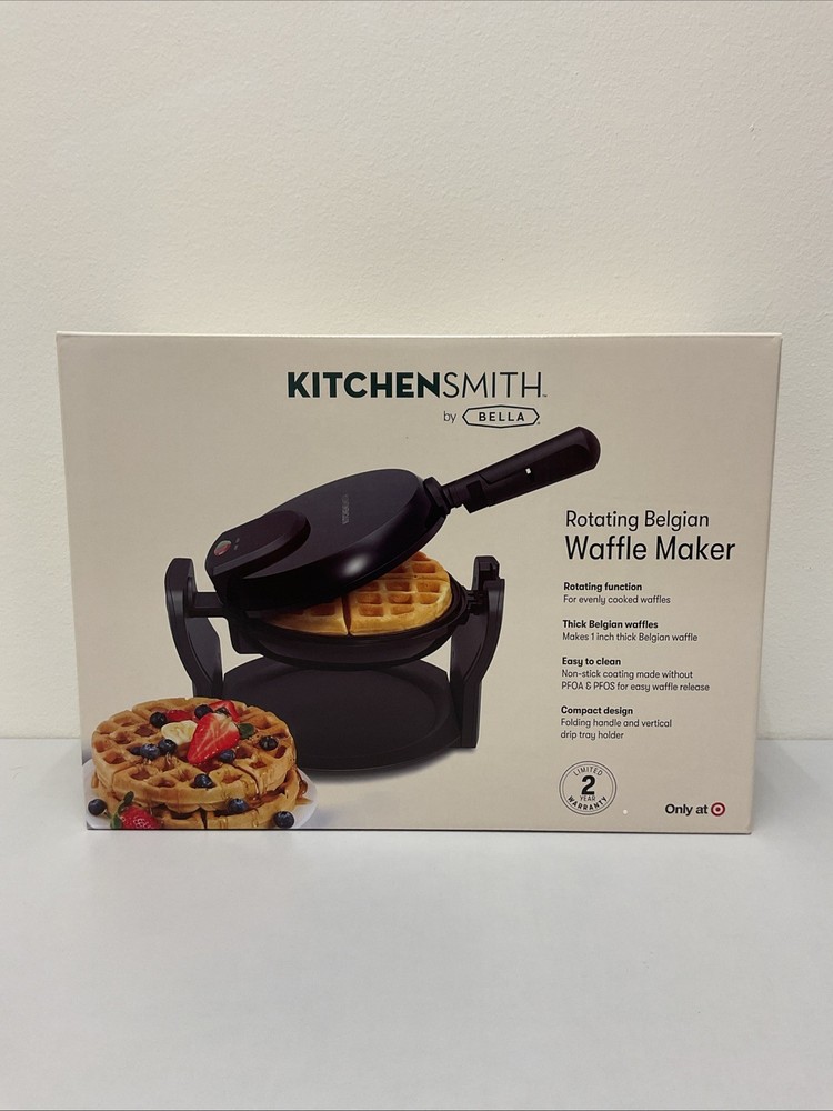 Bella Rotating Belgian Waffle Maker Model # TSK-2126W Non- Stick Fast G131