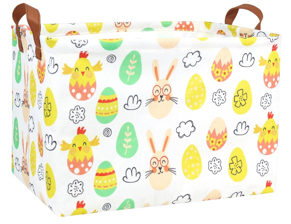 BOOHIT Rectangle Empty Easter Baskets Boy Large Toy Storage Bin Girls collaps...