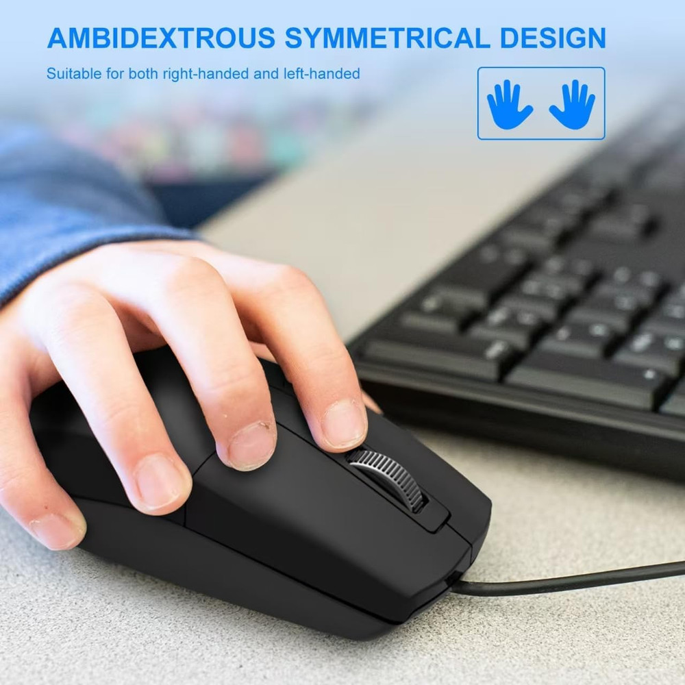 USB C Wired Mouse, Type C Optical Mouse, Portable Silent Comfortable, for Laptop