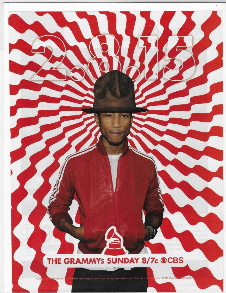 PHARRELL WILLIAMS 2015 GRAMMYs  ORIGINAL PRINT AD
