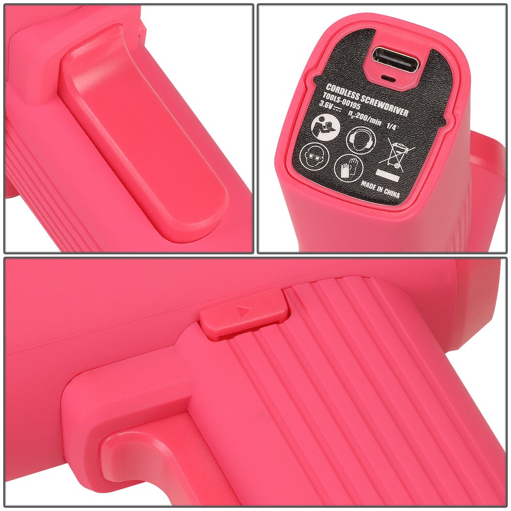 LED Cordless Electric Screwdriver 32Pc Driver Bits Power Tool Kit w/Case Pink