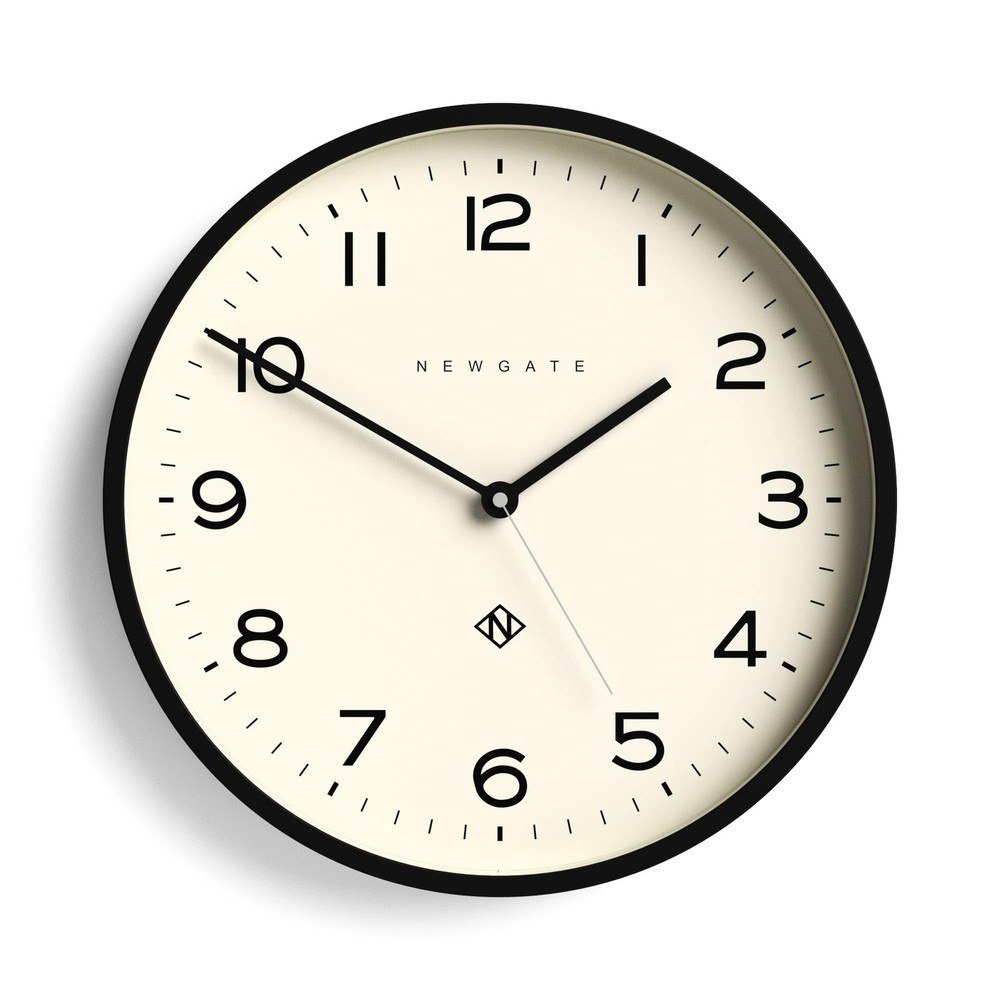 NEWGATE® Number Three Echo wall Clock | Modern Round Clock | 37cm | Black |