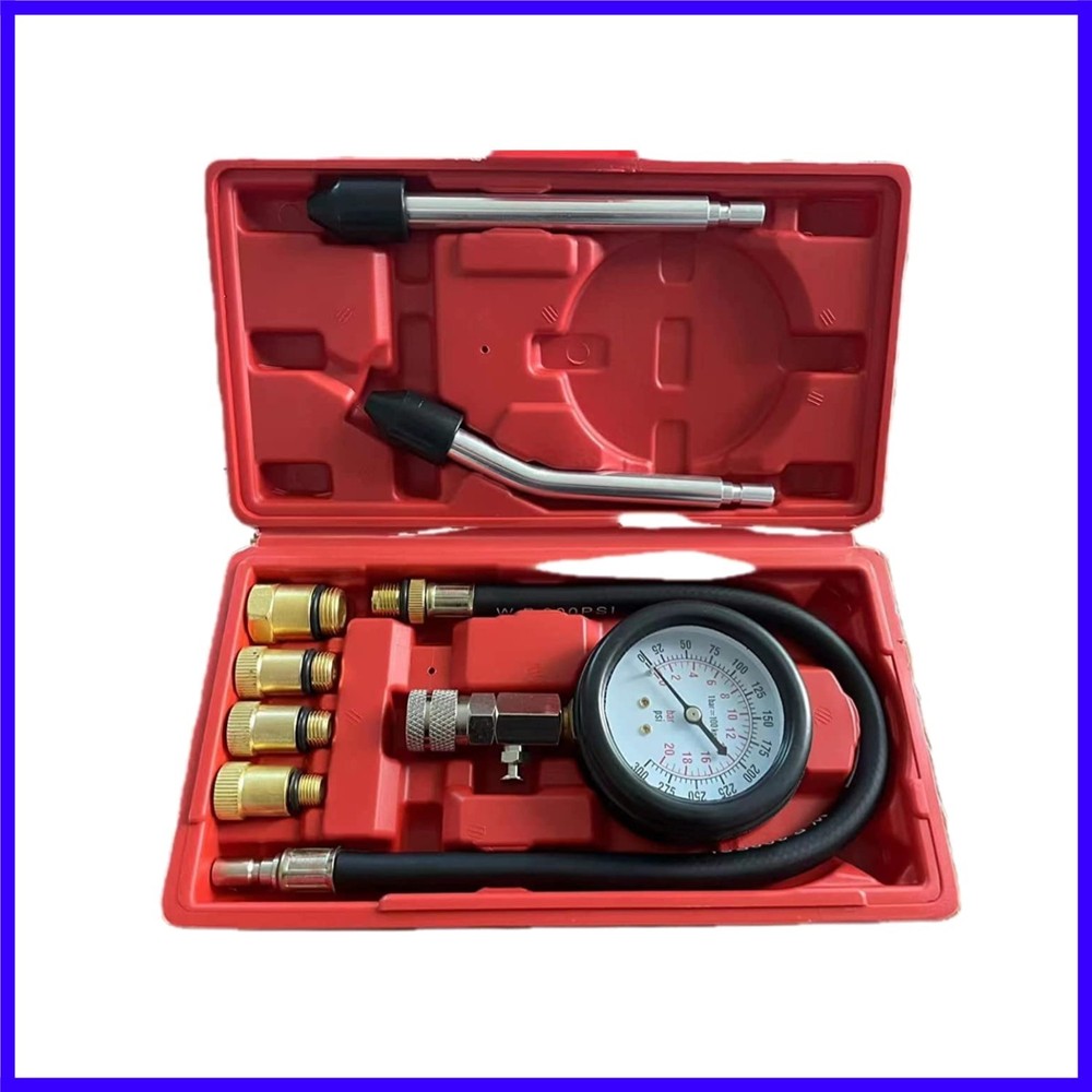 8PCS Compression Tester, Engine Compression Tester kit Professional Petrol Ga...