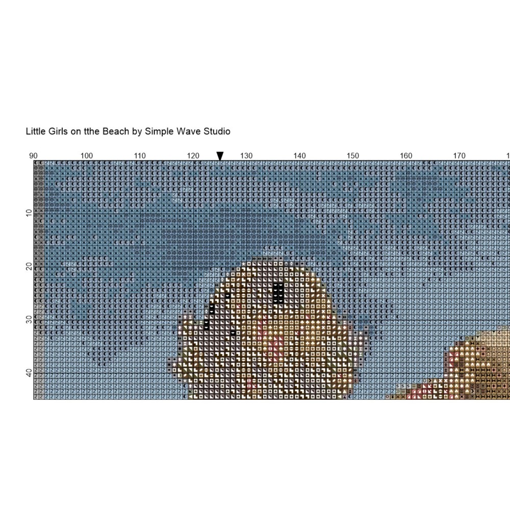Girls at the Beach Counted Cross Stitch Pattern