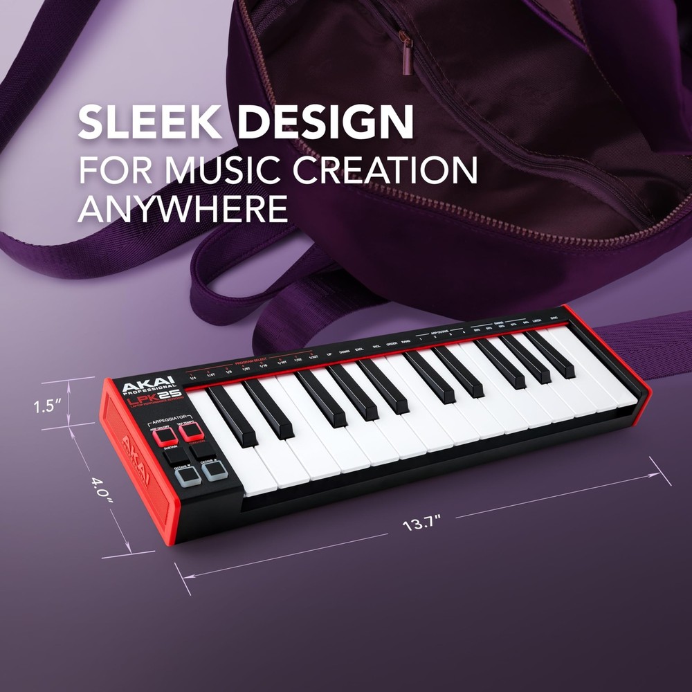 LPK25 - USB MIDI Keyboard Controller with 25 Responsive Synth Keys for Mac an...