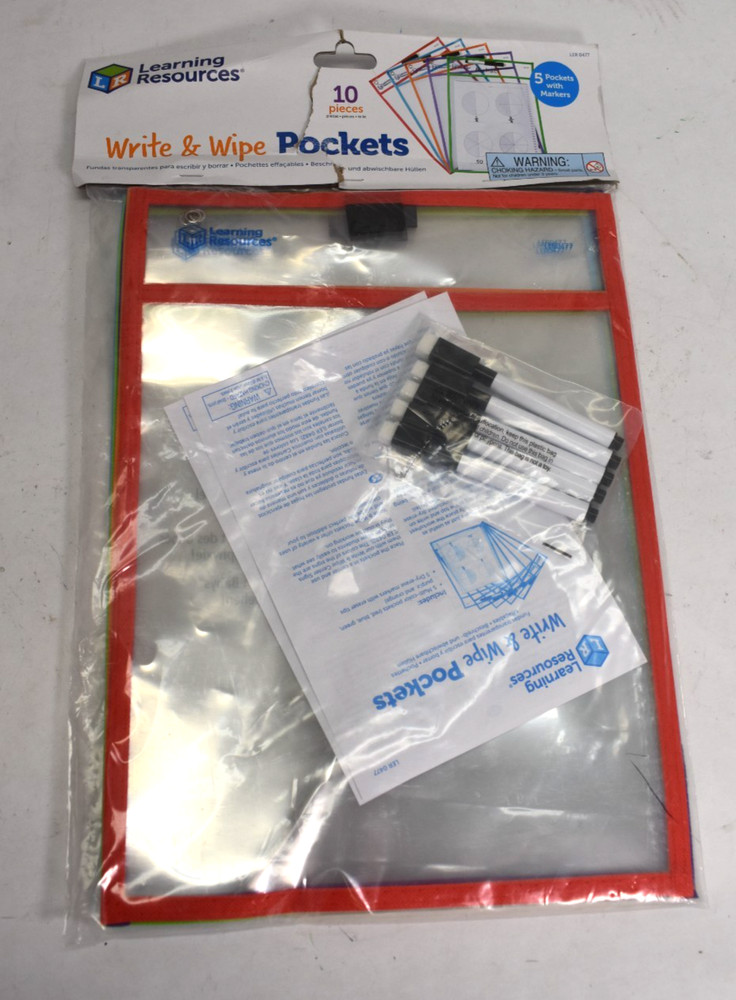 Learning Resources Write & Wipe Pockets 10 Piece A4 Standard Size