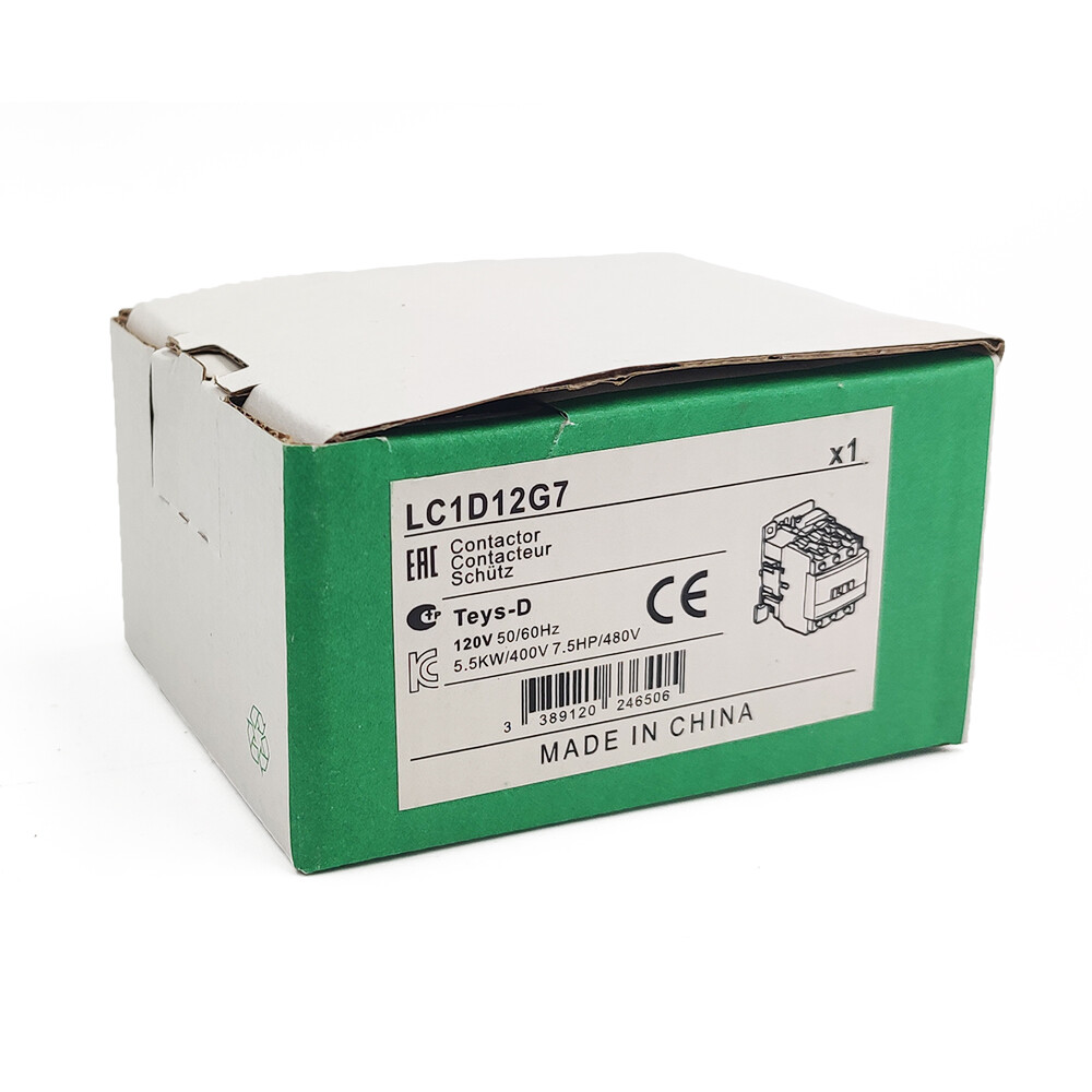 LC1D12G7 AC Contactor 120V coil 3NO 3P replace Schneider Contactor LC1D12G7 12A