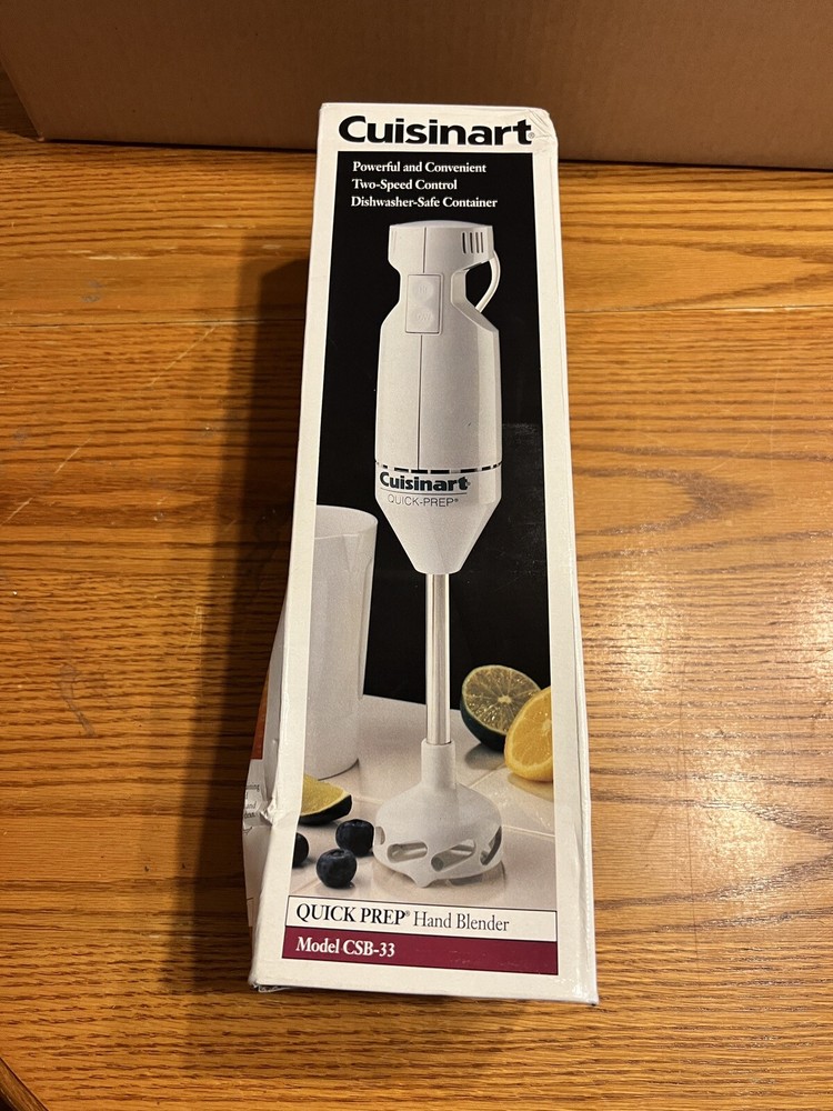 Cuisinart CSB 33 Hand Blender White 2 Speed Quick Prep NIB