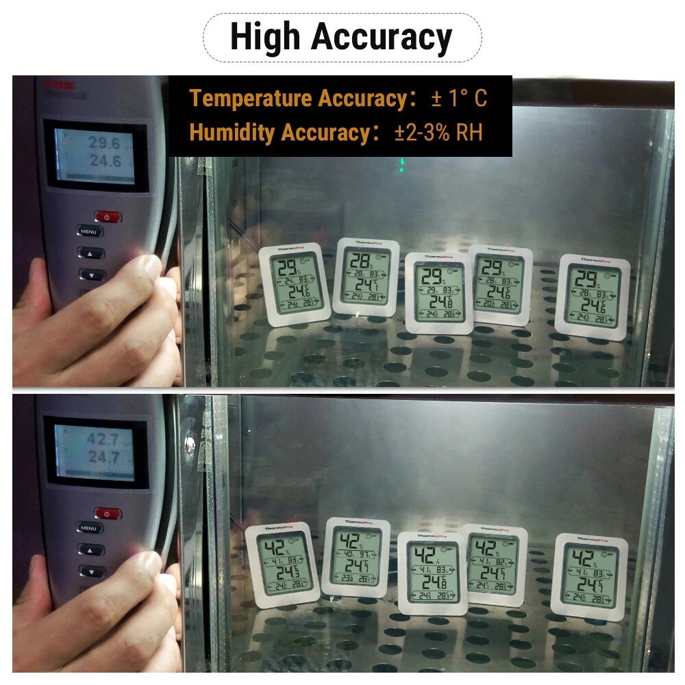 Digital Thermometer Hyg​rometer Incubator Hatching Eggs MAX MIN Memory LCD Hydro