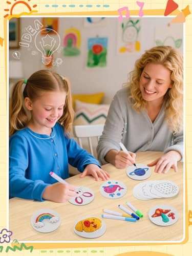 Pre-Designed Thicken Magic Puffy Paint Kit - Includes 24 Pcs 4in Foam Texture