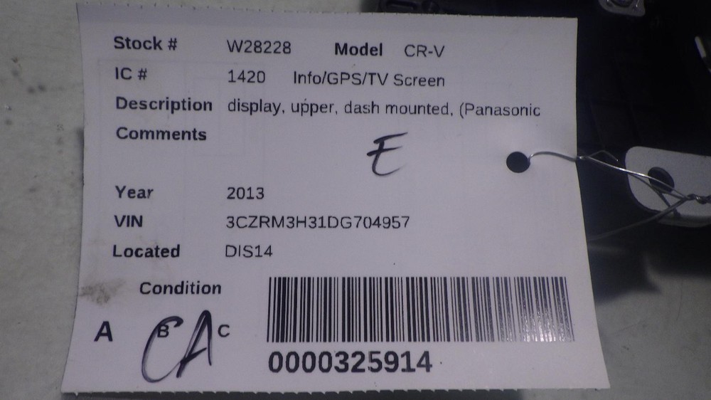 13 HONDA CR-V Info Screen