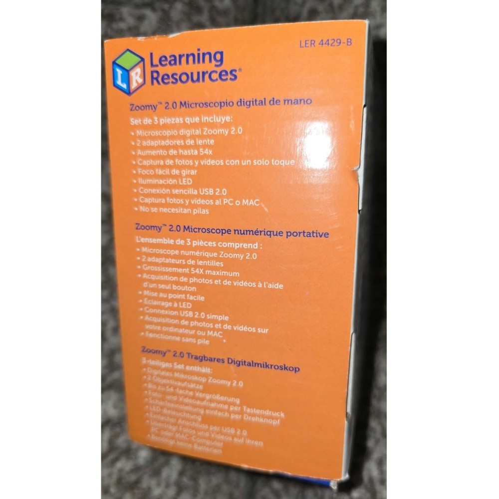 Learning Resources Zoomy 2.0 Handheld Digital Microscope STEM 54X Magnification