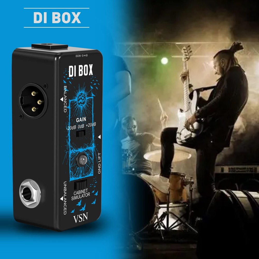High Performance Passive DI Box Unit Hum Eliminator 1/4 instrument Direct Box