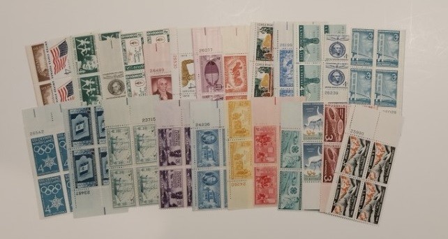 ALLYS STAMPS US PLATE BLOCKS - Lot of 25 Blocks All Mint, NH 3 cent & 4 cents
