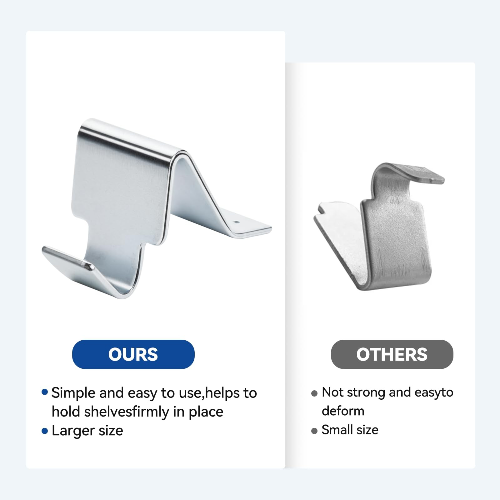 Metal Cabinet S-Clips 16 PCS Compatible with Sandusky and Other Cabinets