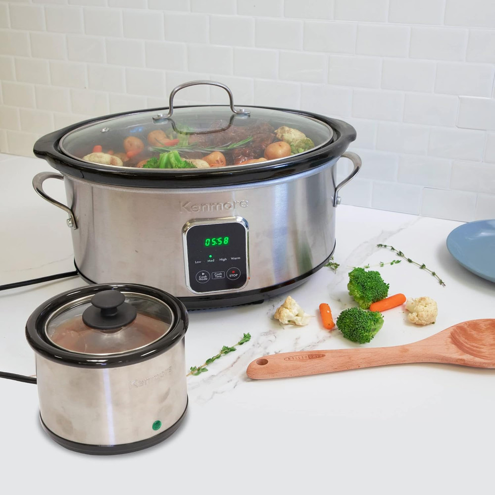 Kenmore 7-Quart Programmable Slow Cooker with Dipper & Non-Stick Insert