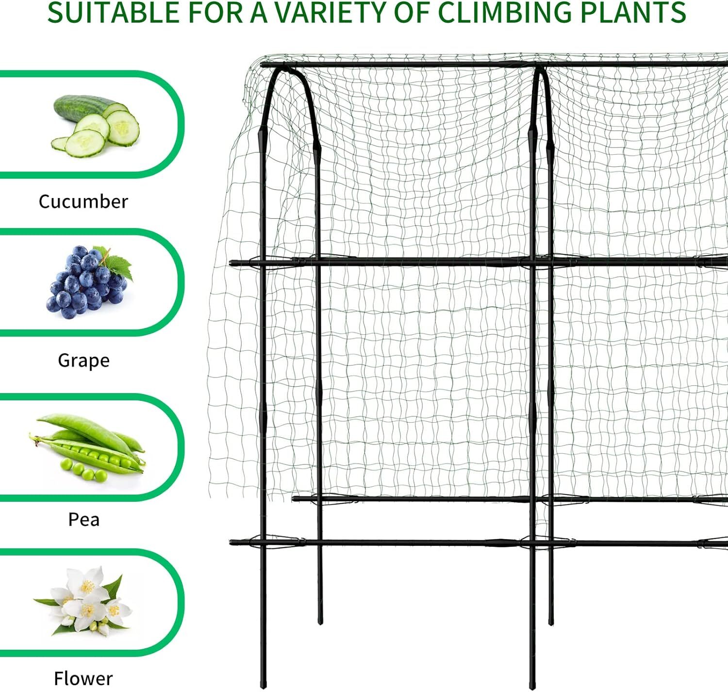 NAIZEA Extra Tall Garden Arch Trellis 87" H Arbor Plant Support Trellis Archway