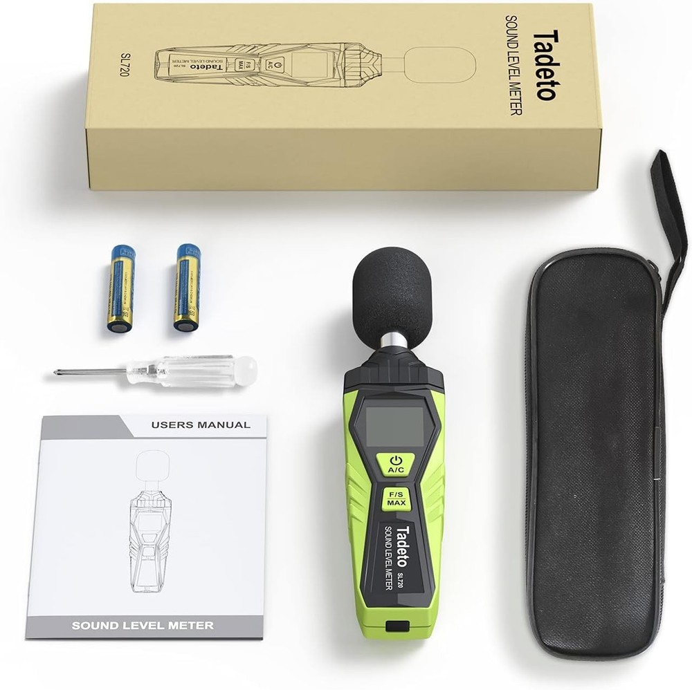 Compact Portable Decibel Meter with MAX Hold Function & Backlight - 30 to 130dB