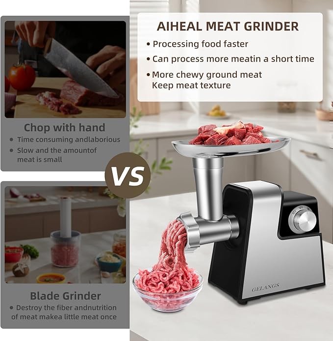 Heavy Duty 3000W Commercial Electric Meat Grinder Sausage Maker Mincer Stuffer
