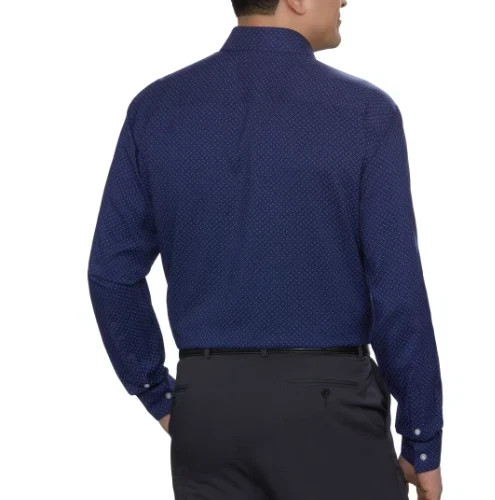 Kenneth Cole Men's Quick Dry Performance Dress Shirt, Blue, M (15-15.5, 34/35)