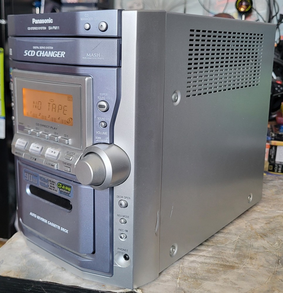 Panasonic SA-PM11 5 CD Changer/Cassette Stereo System Only