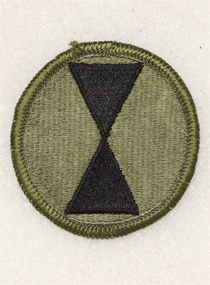 Army Patch: 7th Infantry Division - subdued, merrowed edge