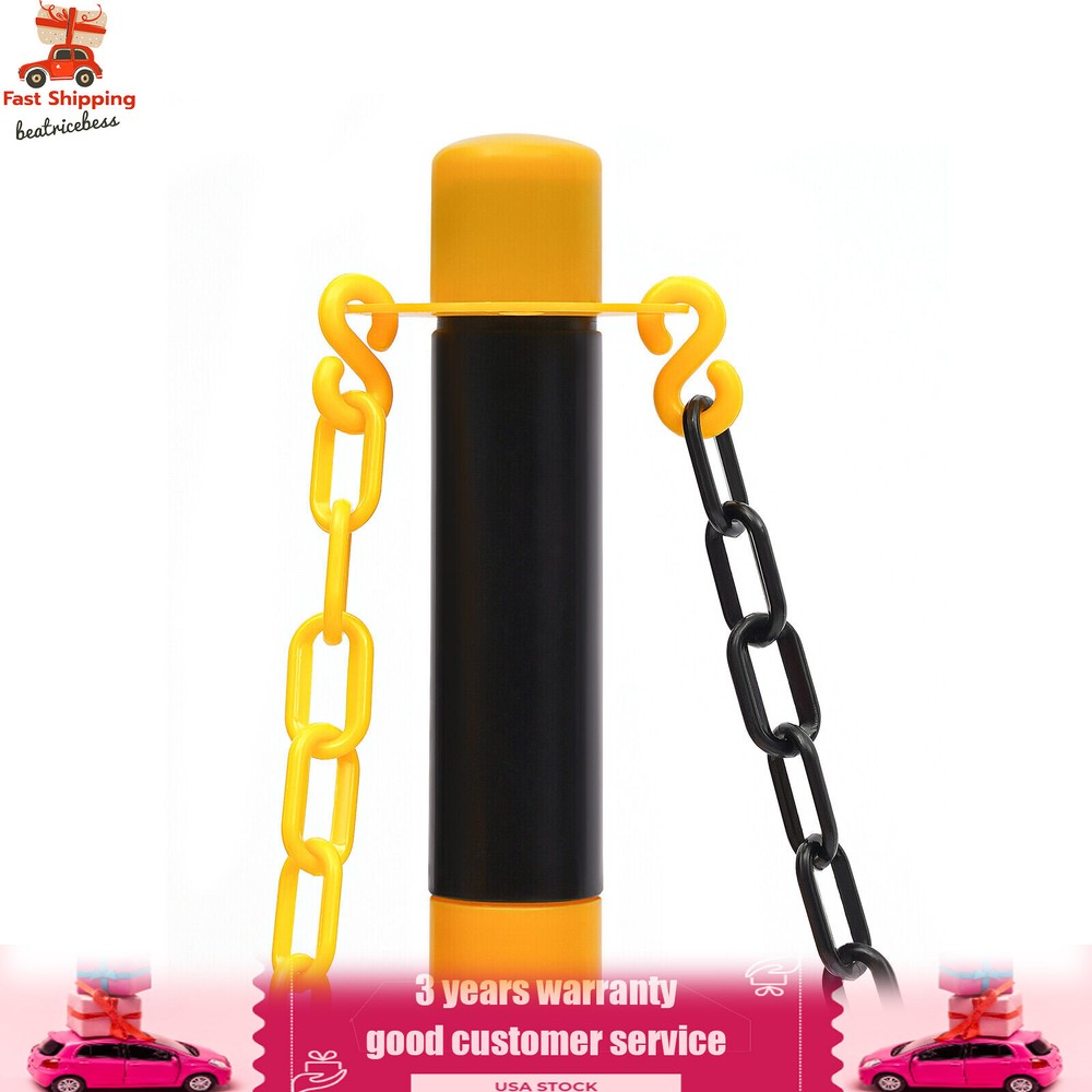 6 Pack Traffic Cones Adjustable Delineator Post Portable Parking Pole W/ Chains