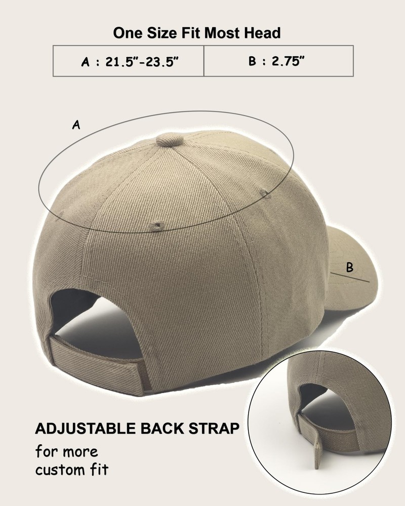Utmost Structured Baseball Cap with Adjustable Closure - One Size, 1pc Khaki