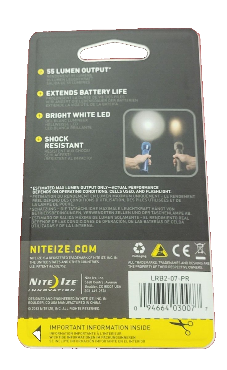 Nite Ize LBR2-07-PR LED Bulb Upgrade for C & D Cell Flashlights Up to 6 Cell