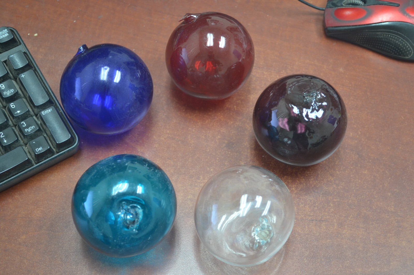 5 PCS REPRODUCTION HAND BLOWN GLASS FLOAT BALL BUOY 3" *PICK YOUR COLORS*
