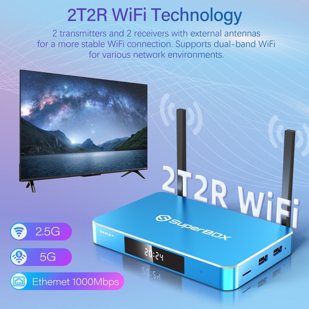 New SuperBox S6 Max Authorized Distributor With USB Cable Wireless Keyboard Gift