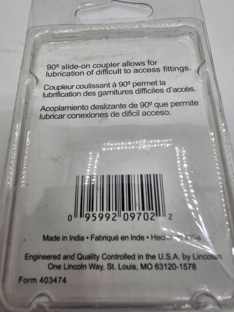 Lincoln 90º Special Access Grease Coupler 5883 Slotted Right Angle
