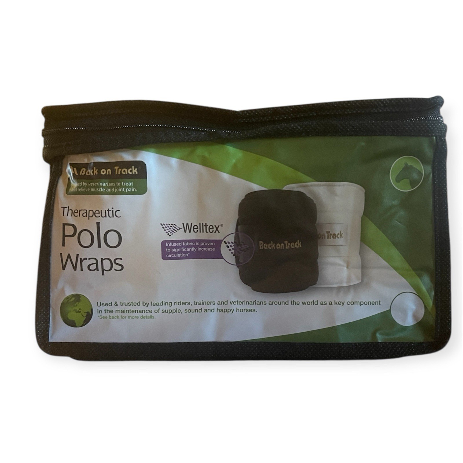 2 Back On Track Therapeutic Polo Wraps White Fleece Welltex Faster Recovery 7’