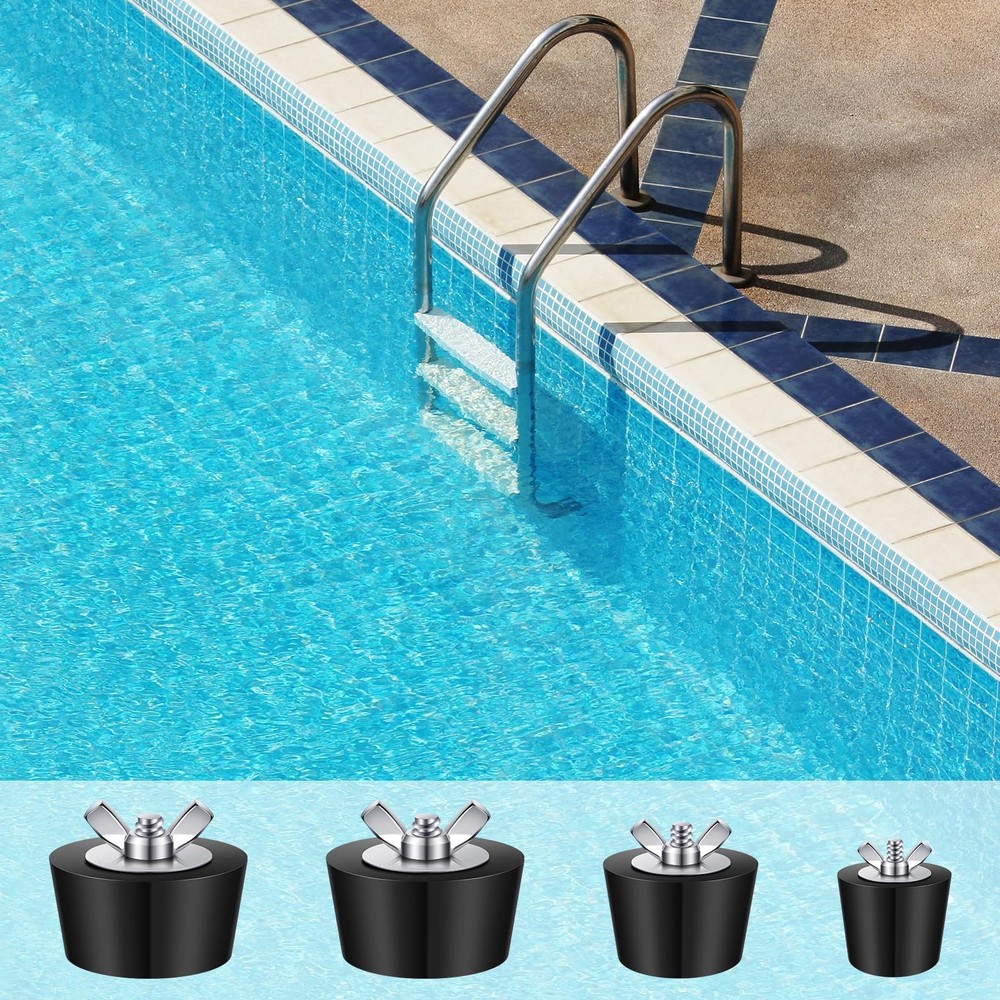 4 Pack 3 Size Pool Plugs Pool Skimmer Plug, Pool Winterizing Plug Pool Plugs ...