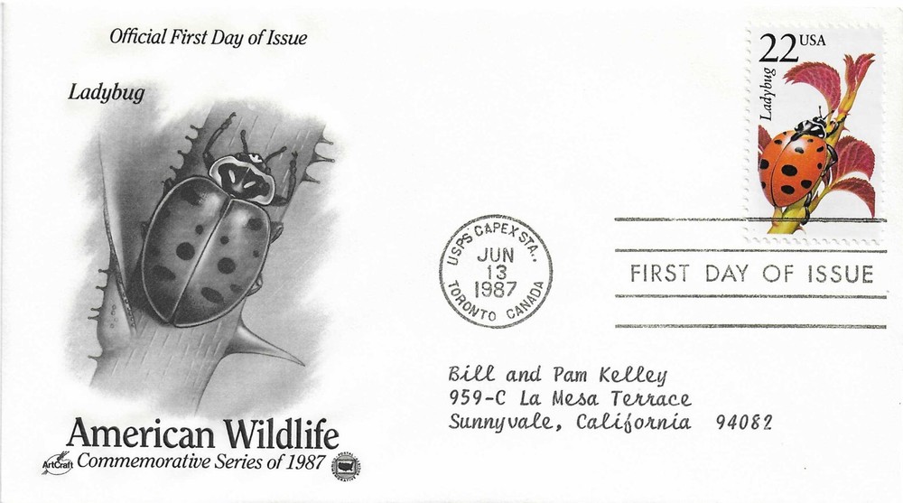 STAMP US SCOTT 2315 "Ladybug" 22 CENT 1987 FDC -A