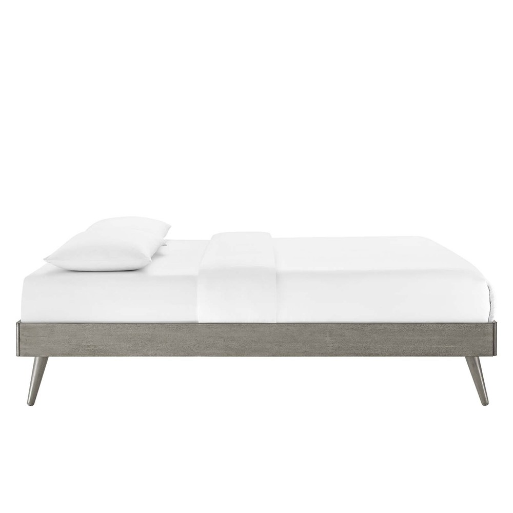 Modway Margo Wood Full Platform Bed Frame in Gray