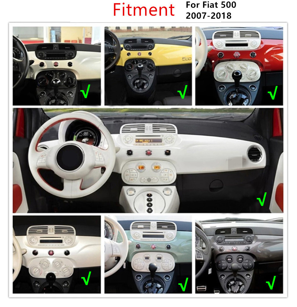 6.86in Touch Screen Car Radio Player USB RDS 4+32G Fit For Fiat 500 2007-2018