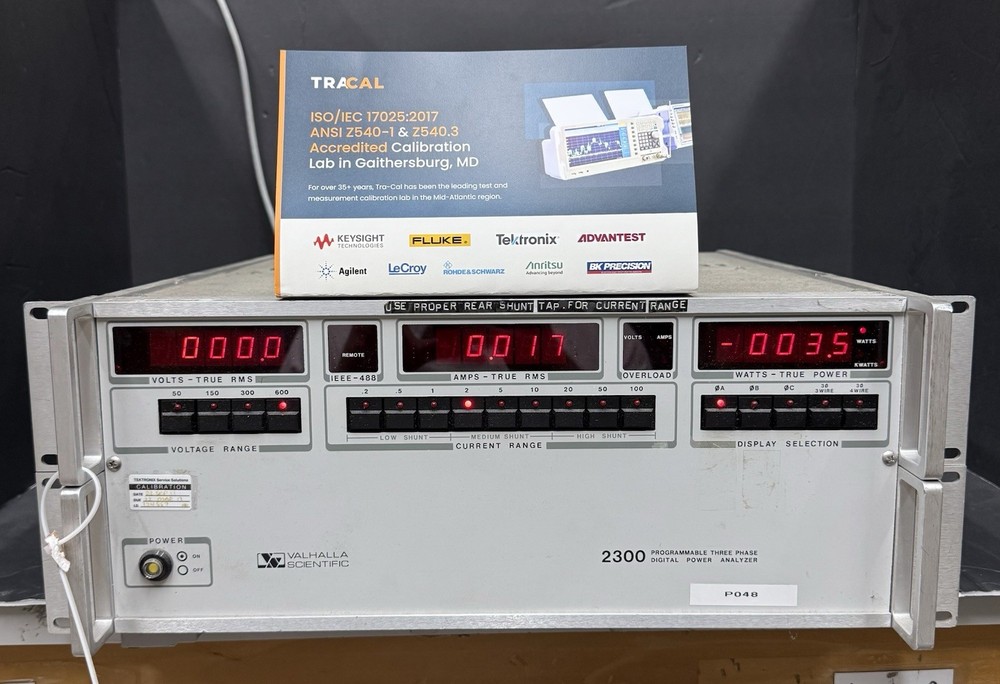 Valhalla Scientific 2300 Programmable Three-Phase Digital Power Analyzer