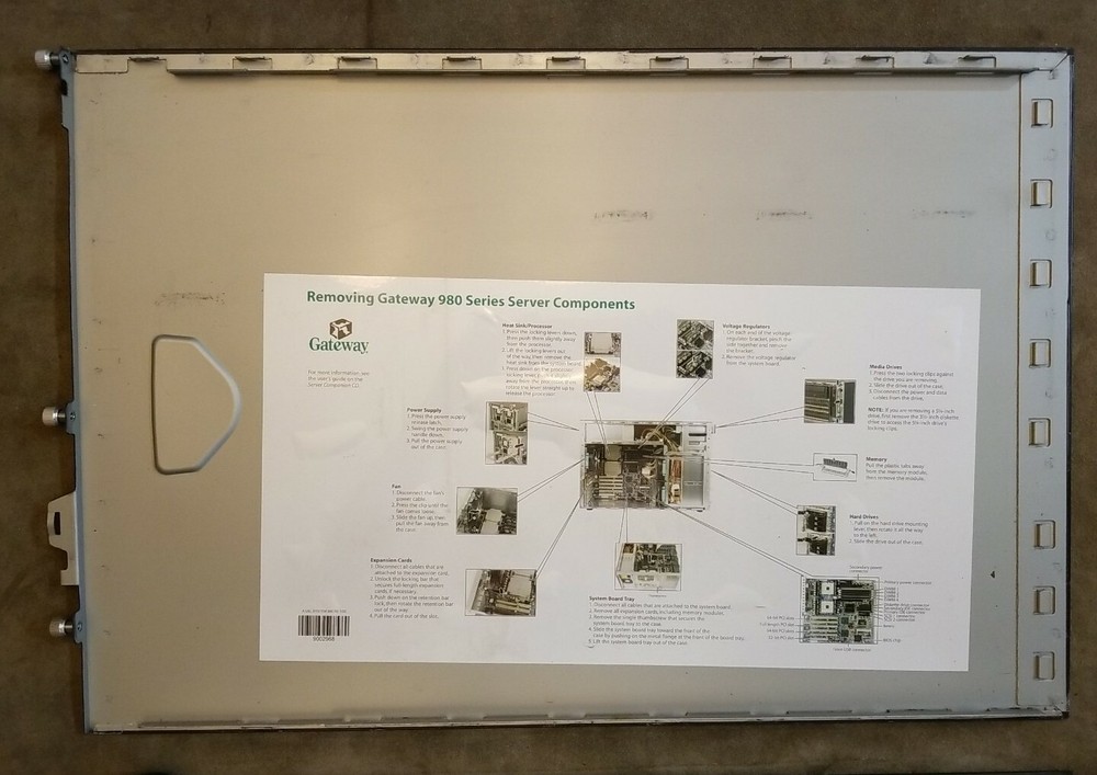 Gateway 980 Empty Barebones Server Chassis with Front Faceplate Bezel & Key *610