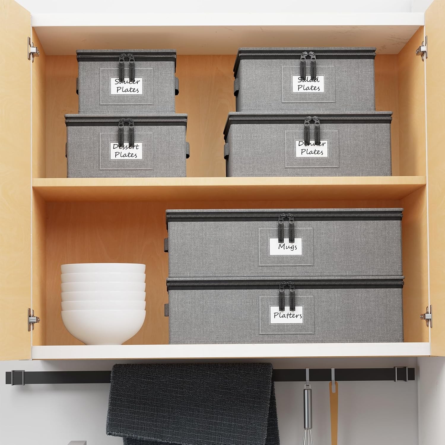 China Storage Containers 6 Pack, Stackable Hard Shell Quilted Cases with Soft